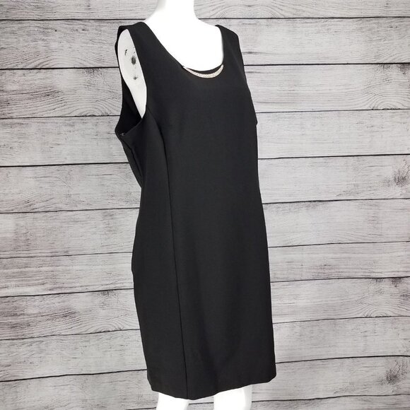 NEW HAVE Plus Size 2X Sleeveless Black Sheath Dress LBD - Picture 3 of 7